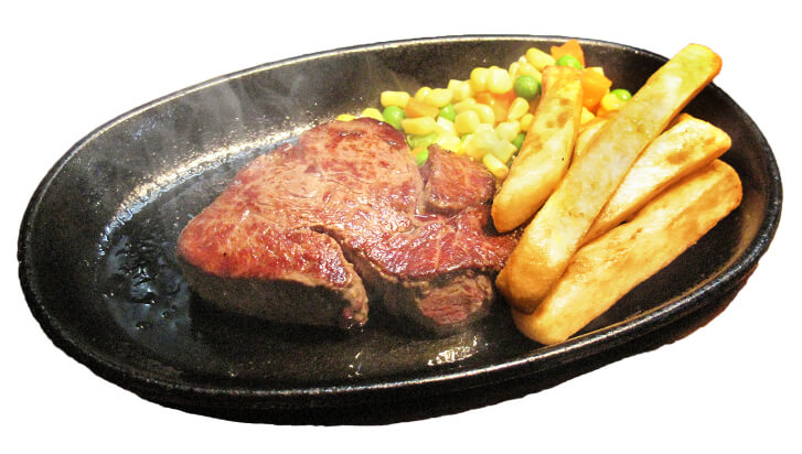 ステーキランチとポテト(出典:ステーキやるじゃん)