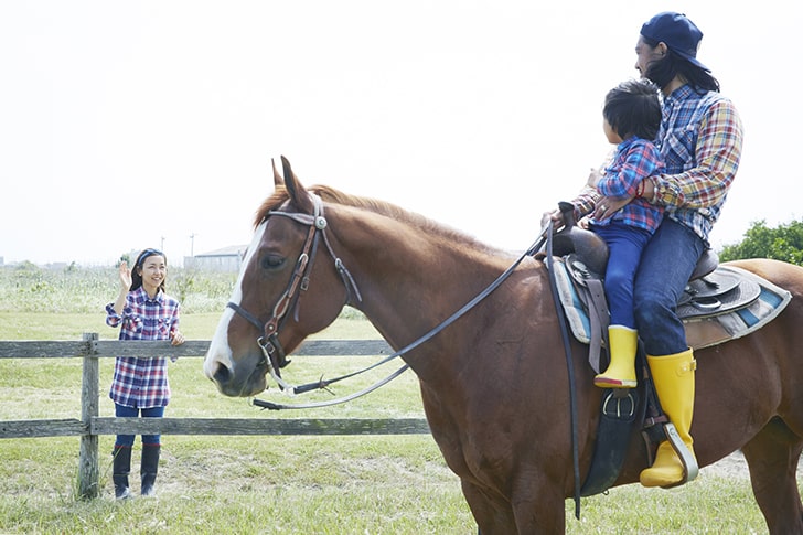親子で乗馬体験