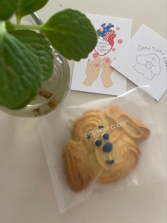 「good night cookie」のわんこクッキー