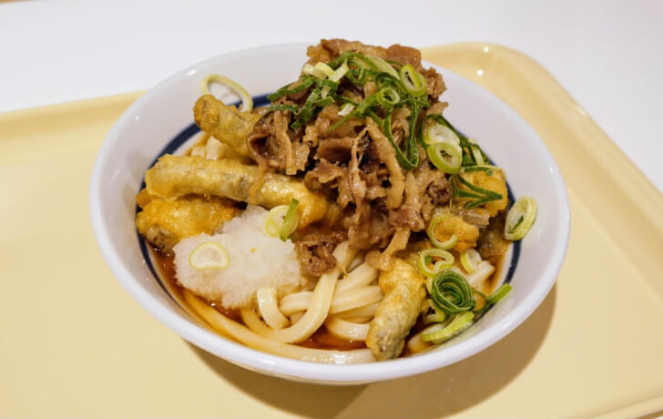 温かい肉ごぼう天ぶっかけ