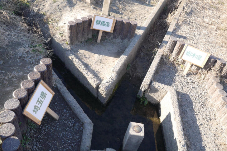 道の駅から徒歩圏内にある三県境